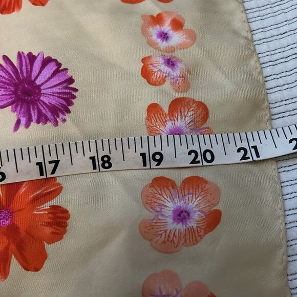 Anne Klein Cream Floral Silk Scarf - Picture 8 of 9